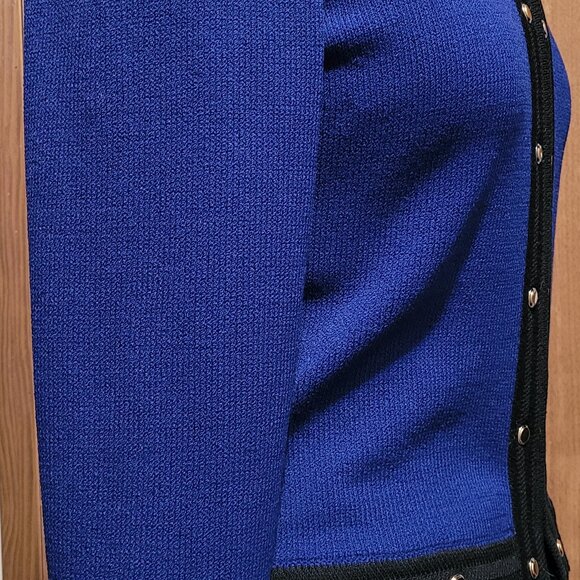 St. John By Marie Gray Collection Cobalt Blue with Black Trim Santana Knit Size - Picture 3 of 7